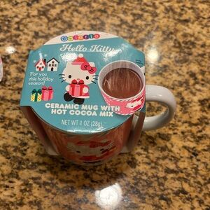 Hello Kitty Ceramic Mug with Hot Cocoa Mix - Pink & White